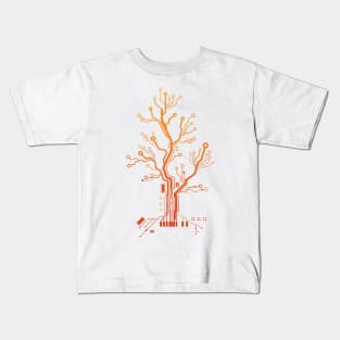 Yellow Technology Tree Kids T-Shirt